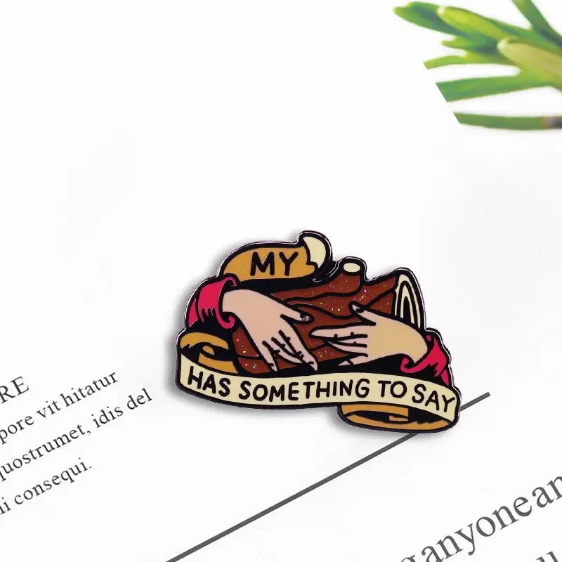 Twin Peaks Brooch Log Lady Enamel Pin One Day My Log Will Have Something To Say David Lynch TV Series SS69