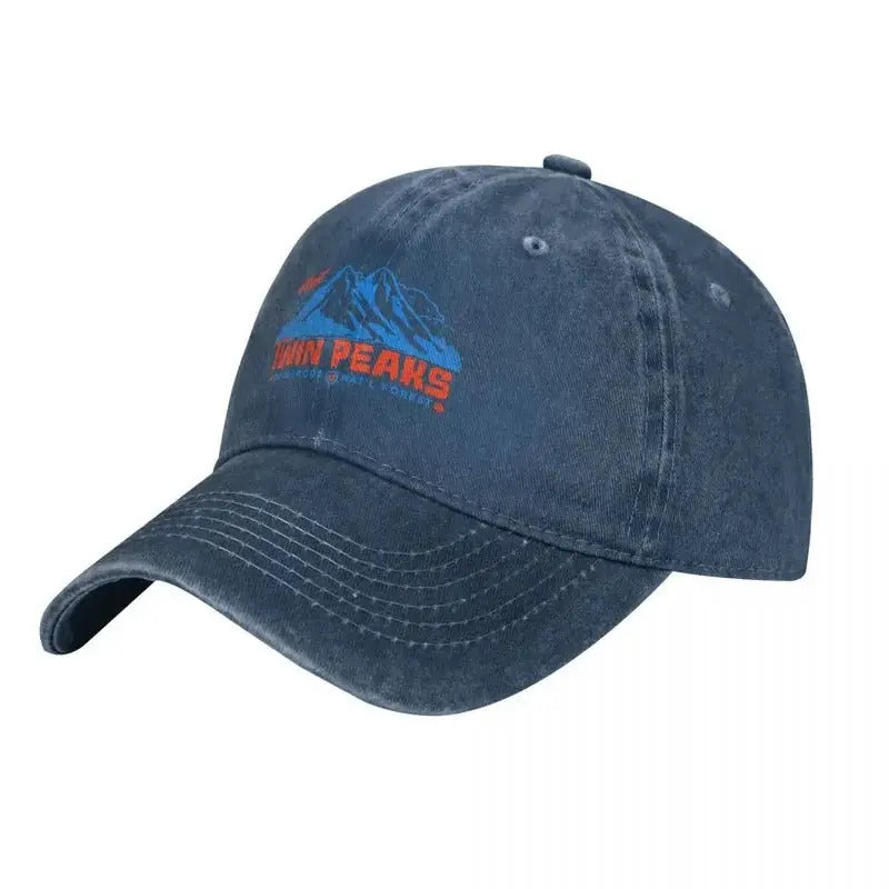 Twin Peaks Cotton Baseball Cap, Unisex Adjustable Trucker Hat, Lightweight Sports Cap with Medium Stretch, 100% Polyester Filled, PVC Coated, Machine Washable - Tie Dye Pattern SS69 13.69 Navy Blue