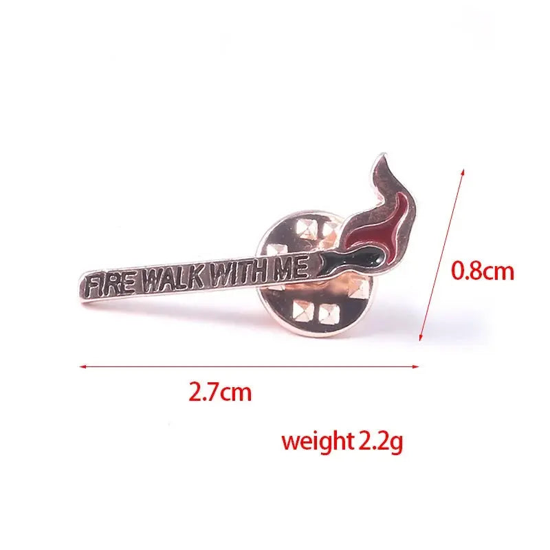Twin Peaks Enamel Badge Brooch Burning Matches Dale Cooper Pins Brooches for Women Men Lapel Pin Jeans Shirt Jewelry SS69
