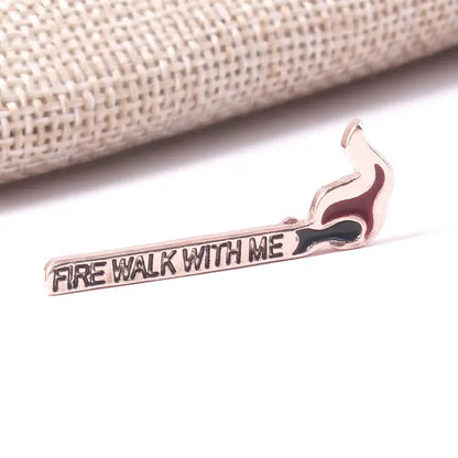 Twin Peaks Enamel Badge Brooch Burning Matches Dale Cooper Pins Brooches for Women Men Lapel Pin Jeans Shirt Jewelry SS69