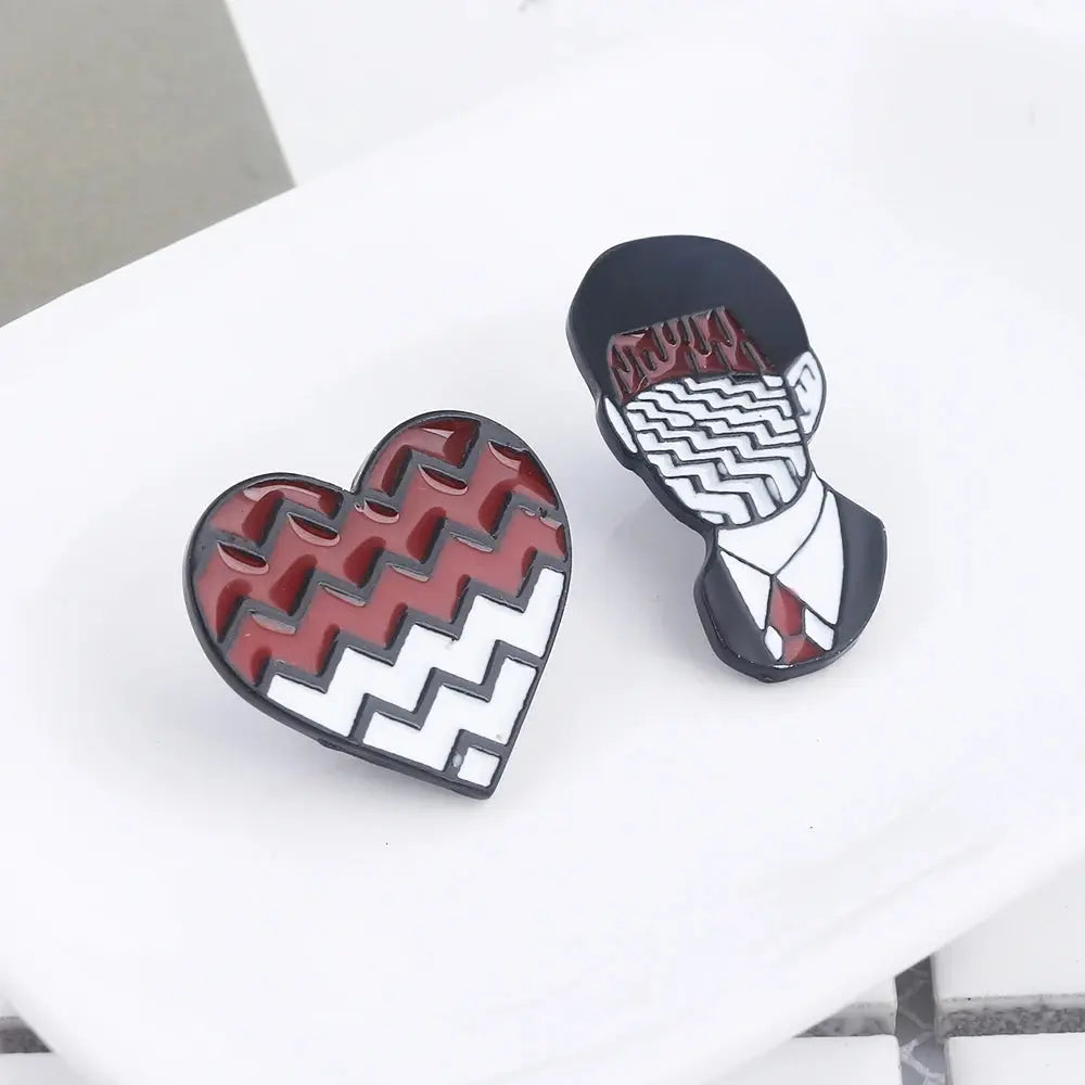 Twin Peaks Enamel Badge Brooch Burning Matches Dale Cooper Pins Brooches for Women Men Lapel Pin Jeans Shirt Jewelry SS69