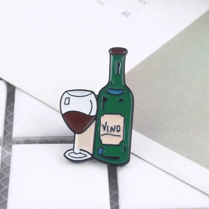 Twin Peaks Heart Shape Brooches Dale Cooper Fire Walk With Me Red Wine Bottle Cup Lapel Enamel Pins Women Men Bag Shirt Gift SS69