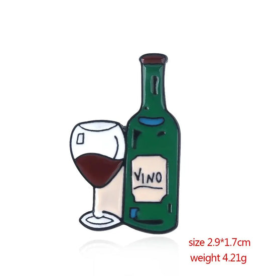 Twin Peaks Heart Shape Brooches Dale Cooper Fire Walk With Me Red Wine Bottle Cup Lapel Enamel Pins Women Men Bag Shirt Gift SS69 6.69 Rhodium Plated