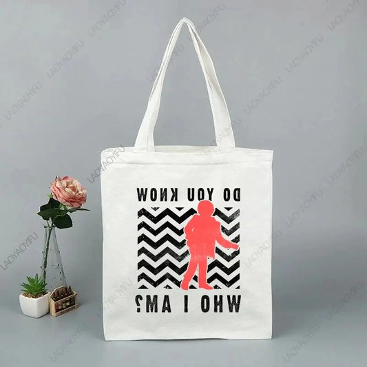Twin Peaks Movie Tote Bags for Student Cloth Bag Totebag Women Shopper Shopping Aesthetic Woman Canvas Large University Shoulder SS69 9.69 JL0205383-white / L