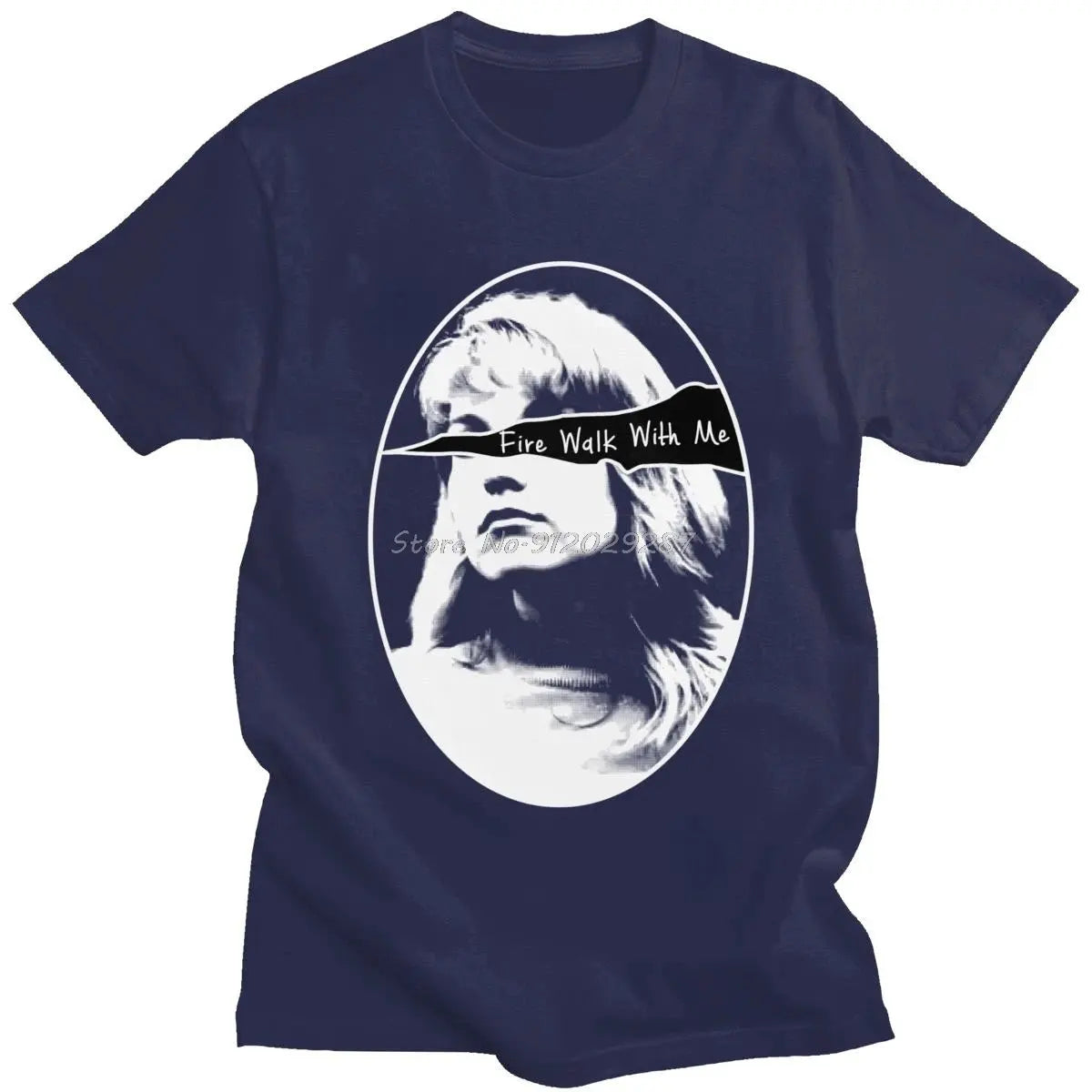 Twin Peaks T Shirt Cotton Laura Palmer T-shirt Fire Walk With Me Tee Top O-neck Short Sleeve TV Fan Tshirt Clothing SS69 19.69 Navy Blue / S