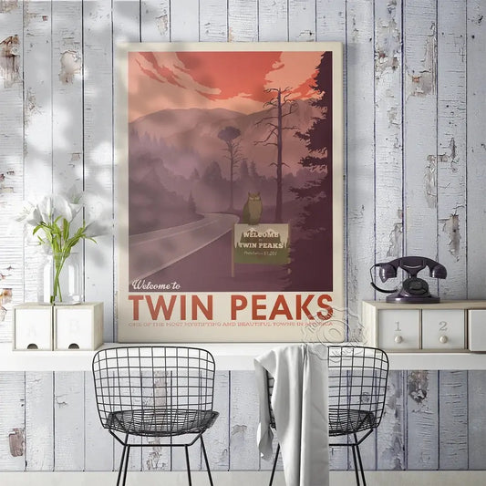 Twin Peaks TV Series Show Vintage Poster, American Teleplay David Lynch Art Prints, Travel City Landscape Wall Picture Decor SS69