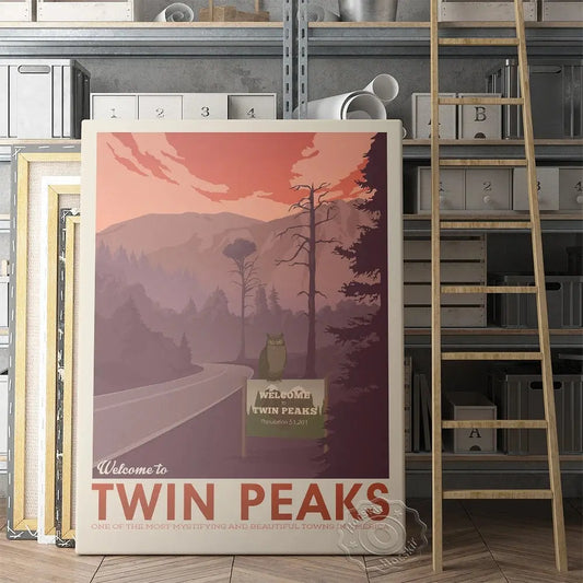 Twin Peaks TV Series Show Vintage Poster, American Teleplay David Lynch Art Prints, Travel City Landscape Wall Picture Decor SS69