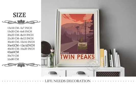 Twin Peaks TV Series Show Vintage Poster, American Teleplay David Lynch Art Prints, Travel City Landscape Wall Picture Decor SS69