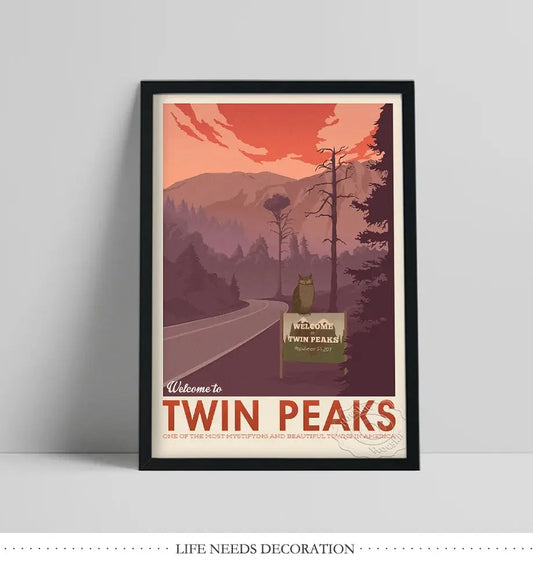 Twin Peaks TV Series Show Vintage Poster, American Teleplay David Lynch Art Prints, Travel City Landscape Wall Picture Decor SS69