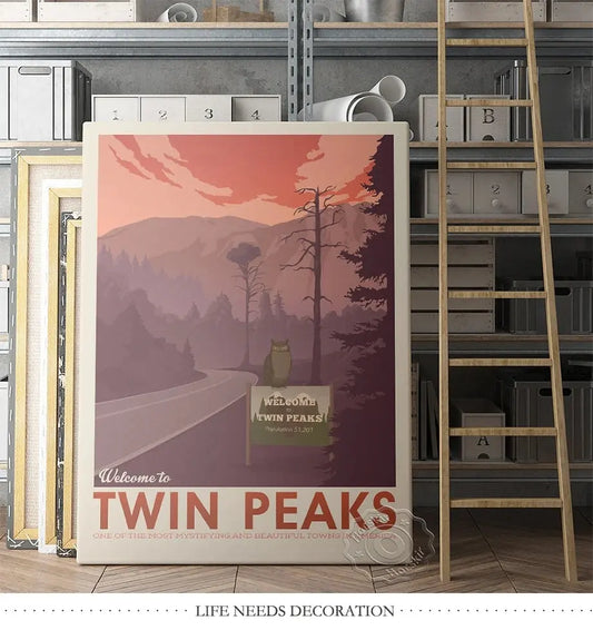 Twin Peaks TV Series Show Vintage Poster, American Teleplay David Lynch Art Prints, Travel City Landscape Wall Picture Decor SS69