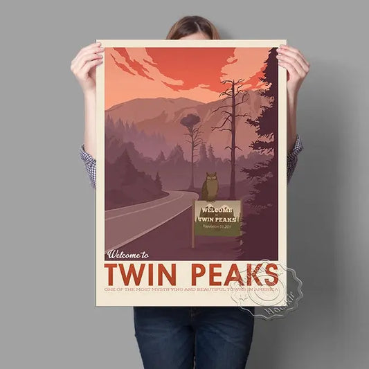 Twin Peaks TV Series Show Vintage Poster, American Teleplay David Lynch Art Prints, Travel City Landscape Wall Picture Decor SS69 21.69 01 / 60x80cm No Frame