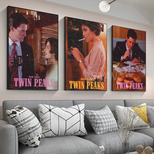 Twin Peaks TV Series Shows Poster Self-adhesive Art Waterproof Paper Sticker Coffee House Bar Room Wall Decor SS69