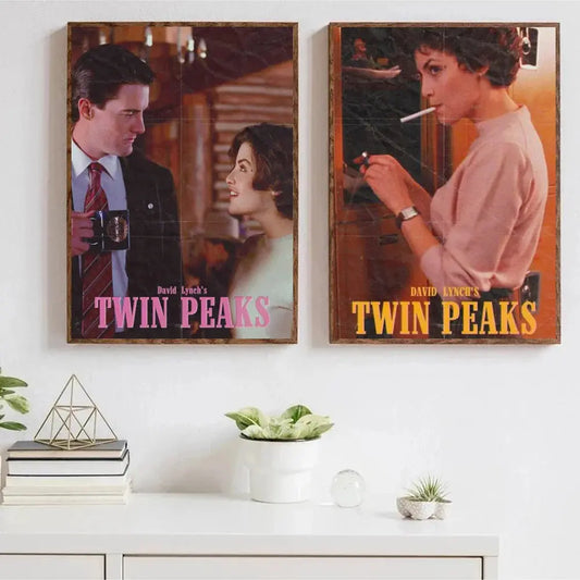 Twin Peaks TV Series Shows Poster Self-adhesive Art Waterproof Paper Sticker Coffee House Bar Room Wall Decor SS69