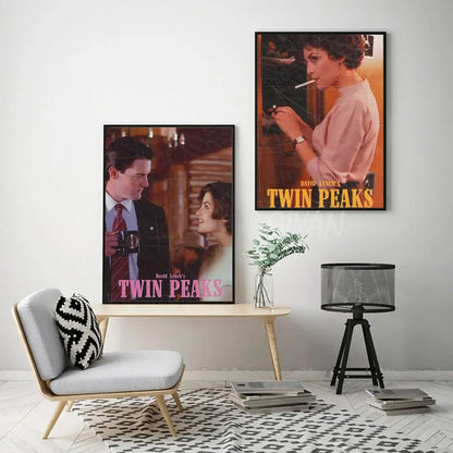 Twin Peaks TV Series Shows Poster Self-adhesive Art Waterproof Paper Sticker Coffee House Bar Room Wall Decor SS69