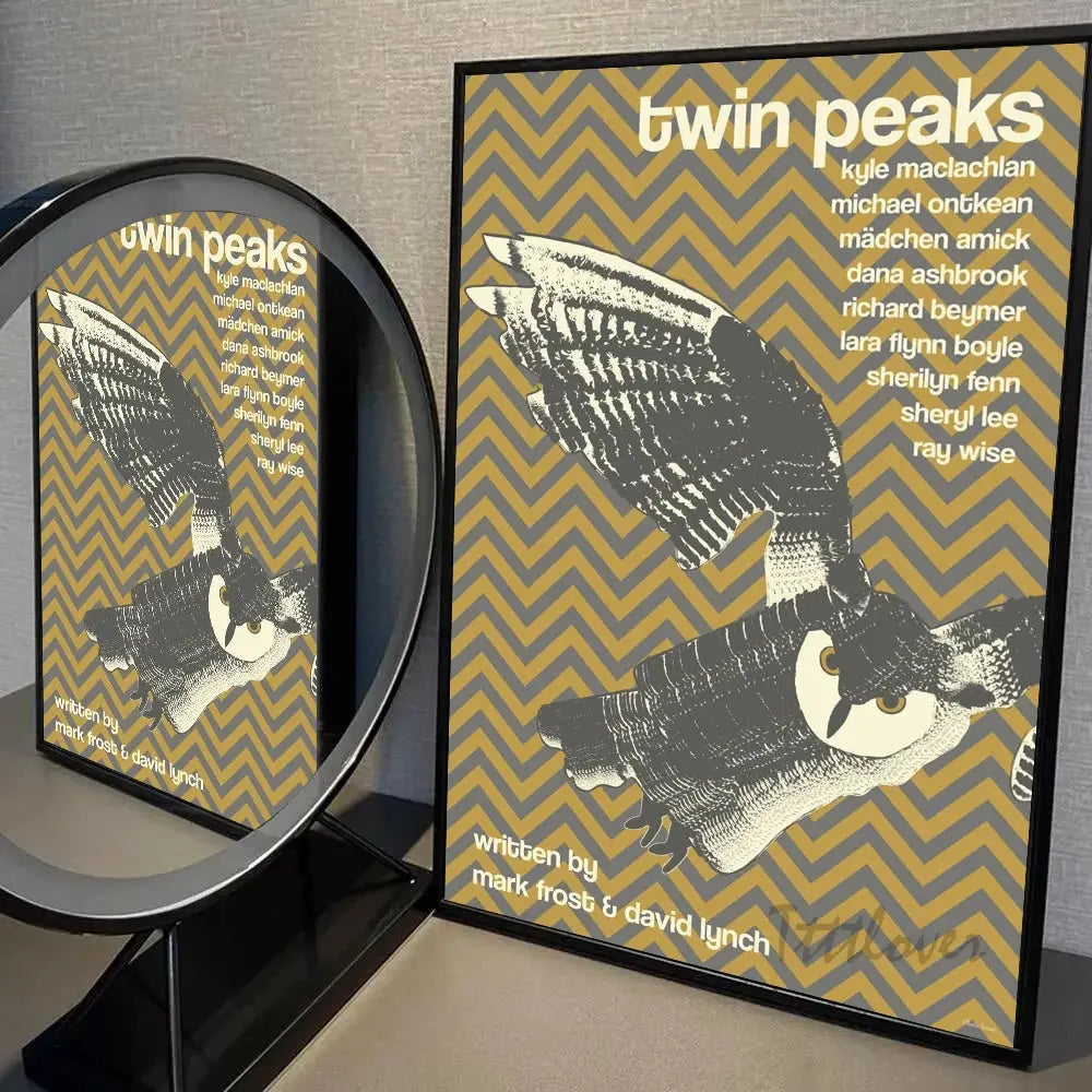 Twin Peaks TV Series Shows Poster Self-adhesive Art Waterproof Paper Sticker Coffee House Bar Room Wall Decor SS69 13.69 z12 / 50x70cm No Frame