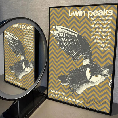 Twin Peaks TV Series Shows Poster Self-adhesive Art Waterproof Paper Sticker Coffee House Bar Room Wall Decor SS69 13.69 z12 / 50x70cm No Frame