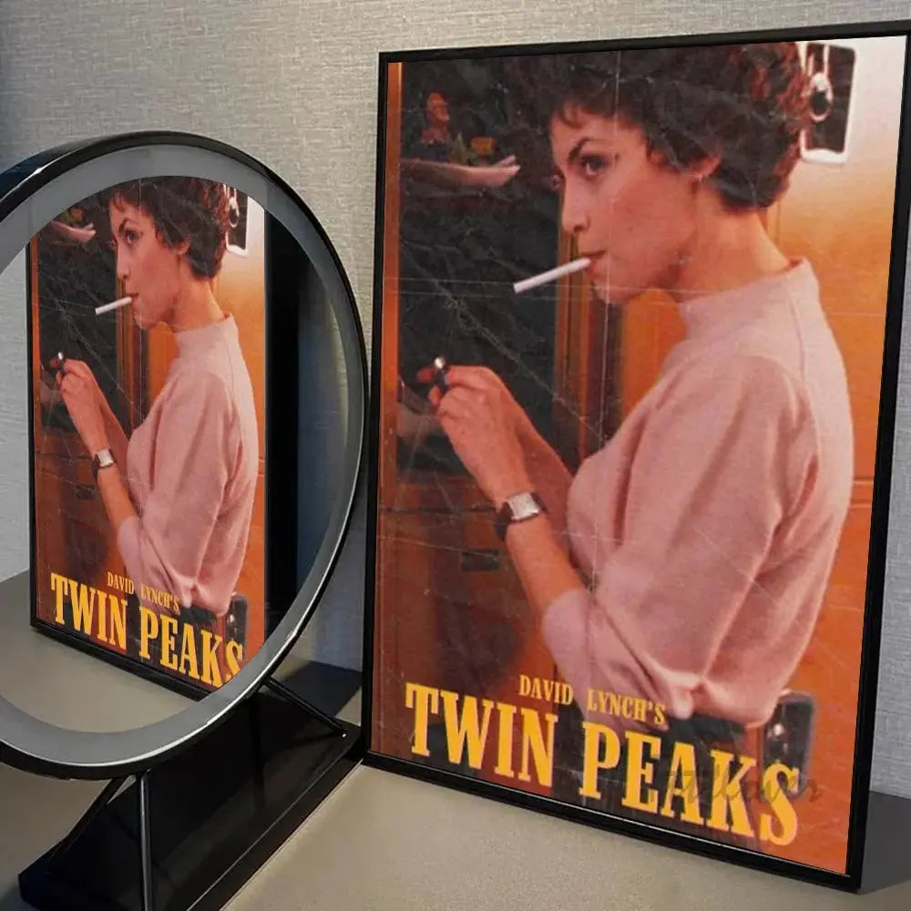 Twin Peaks TV Series Shows Poster Self-adhesive Art Waterproof Paper Sticker Coffee House Bar Room Wall Decor SS69 13.69 z2 / 50x70cm No Frame