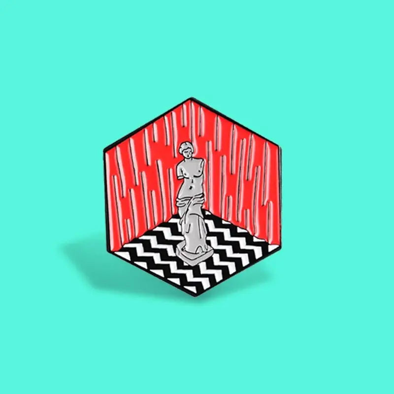 Twin peaks Venus Art Statue Enamel pin Hexagon Brooch Custom Alloy Badge Backpack Lapel Pins Fashion Art Jewelry for Women Gift SS69