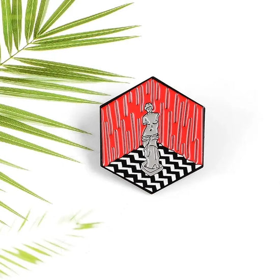 Twin peaks Venus Art Statue Enamel pin Hexagon Brooch Custom Alloy Badge Backpack Lapel Pins Fashion Art Jewelry for Women Gift SS69