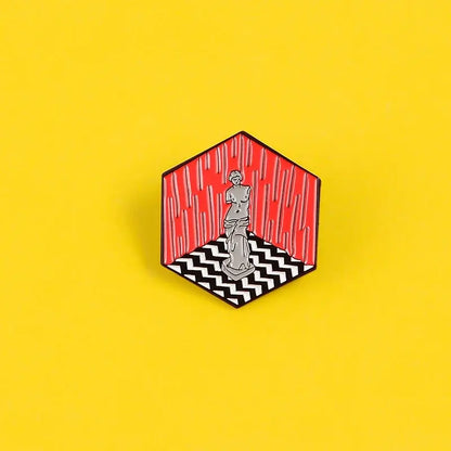 Twin peaks Venus Art Statue Enamel pin Hexagon Brooch Custom Alloy Badge Backpack Lapel Pins Fashion Art Jewelry for Women Gift SS69