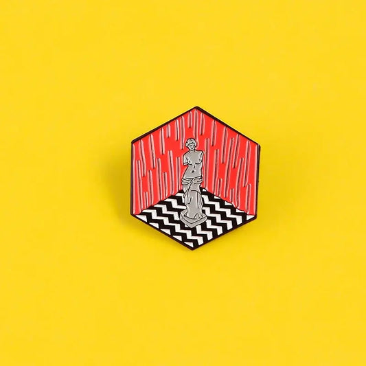 Twin peaks Venus Art Statue Enamel pin Hexagon Brooch Custom Alloy Badge Backpack Lapel Pins Fashion Art Jewelry for Women Gift SS69