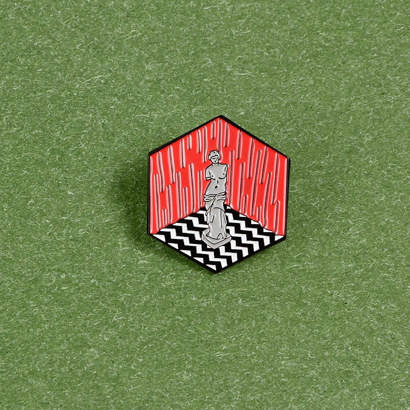 Twin peaks Venus Art Statue Enamel pin Hexagon Brooch Custom Alloy Badge Backpack Lapel Pins Fashion Art Jewelry for Women Gift SS69
