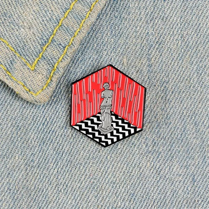 Twin peaks Venus Art Statue Enamel pin Hexagon Brooch Custom Alloy Badge Backpack Lapel Pins Fashion Art Jewelry for Women Gift SS69