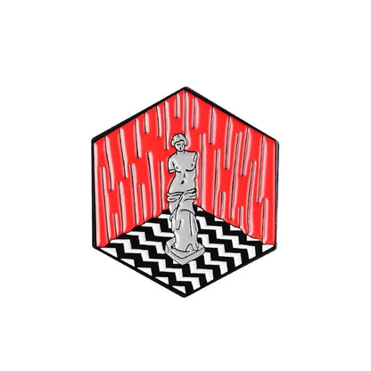 Twin peaks Venus Art Statue Enamel pin Hexagon Brooch Custom Alloy Badge Backpack Lapel Pins Fashion Art Jewelry for Women Gift SS69 5.69 CC1463