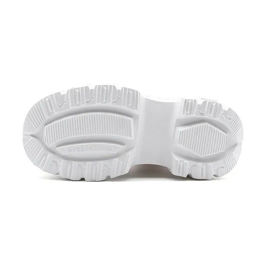 U-Double Y2K Gothic Punk Style Women's Sneakers - Fashionable Mid-Calf Platform Boots with Round Toe, EVA Sole & Hook-and-loop Fastener Closure, Thick Sole, Rock Shoes SS69