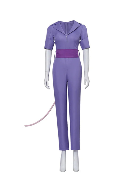 Chip Dale Animation Gadget Hackwrench Cosplay Blue-Magenta Bodysuit with Purple Belt Women's Costume Casual Jumpsuit SS69 79.69 Purple / XL / Female