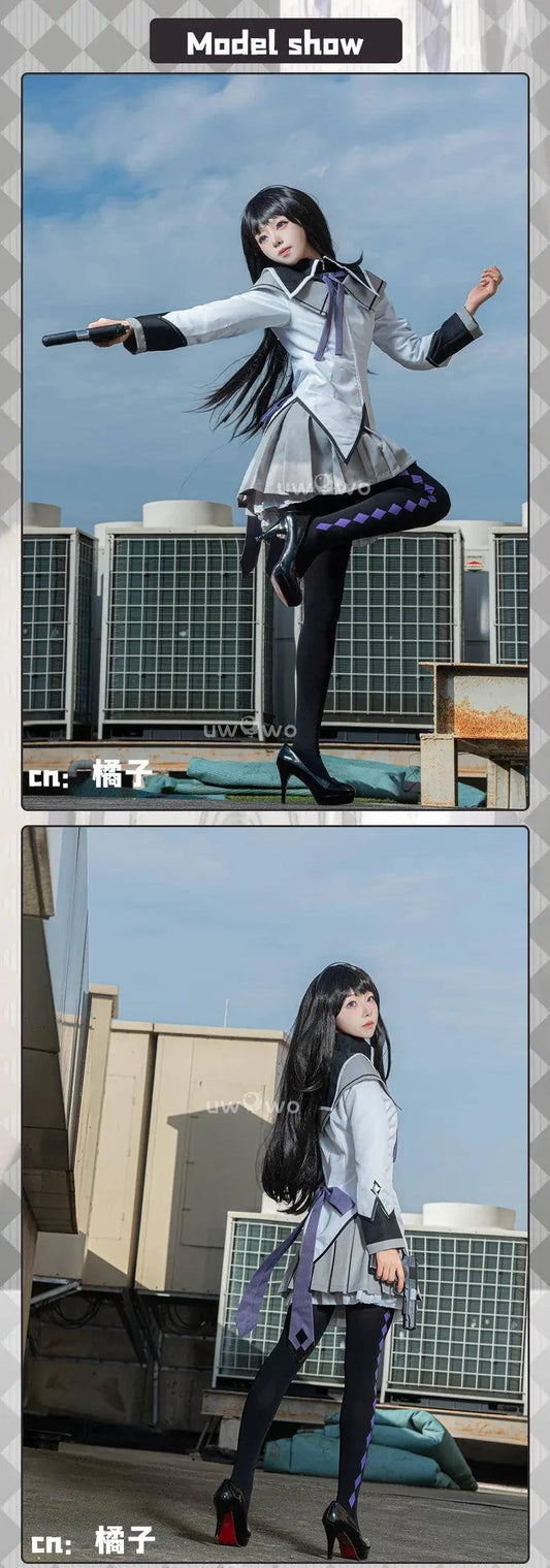 UWOWO Collab Series: Puellaa Magii Madoka Magicaa Akemii Homuraa Cospaly Costume S-4XL Cosplay Outfits - SS69