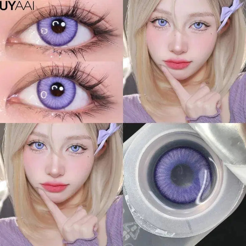 UYAAI Halloween Cosplay Color Contact Lenses Cosplay Lens Anime Red Lenses Girl Tears Graduated Colored Lenses Makeup Eye Len - SS69
