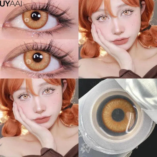 UYAAI Halloween Cosplay Color Contact Lenses Cosplay Lens Anime Red Lenses Girl Tears Graduated Colored Lenses Makeup Eye Len - SS69