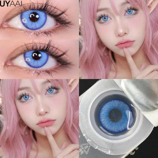 UYAAI Halloween Cosplay Color Contact Lenses Cosplay Lens Anime Red Lenses Girl Tears Graduated Colored Lenses Makeup Eye Len - SS69