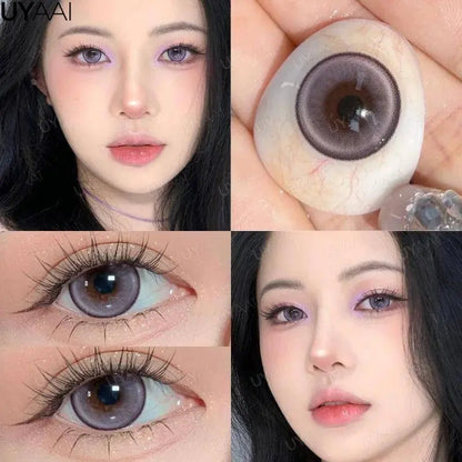 UYAAI Halloween Cosplay Color Contact Lenses Cosplay Lens Anime Red Lenses Girl Tears Graduated Colored Lenses Makeup Eye Len - SS69