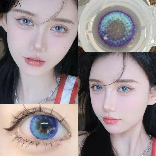 UYAAI Halloween Cosplay Color Contact Lenses Cosplay Lens Anime Red Lenses Girl Tears Graduated Colored Lenses Makeup Eye Len - SS69