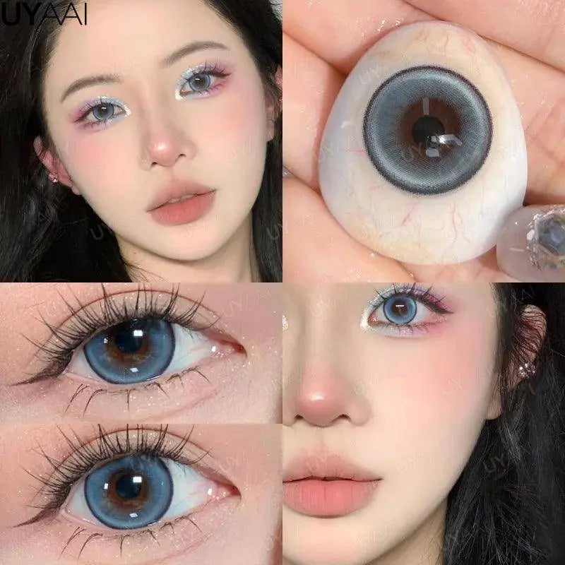 UYAAI Halloween Cosplay Color Contact Lenses Cosplay Lens Anime Red Lenses Girl Tears Graduated Colored Lenses Makeup Eye Len - SS69