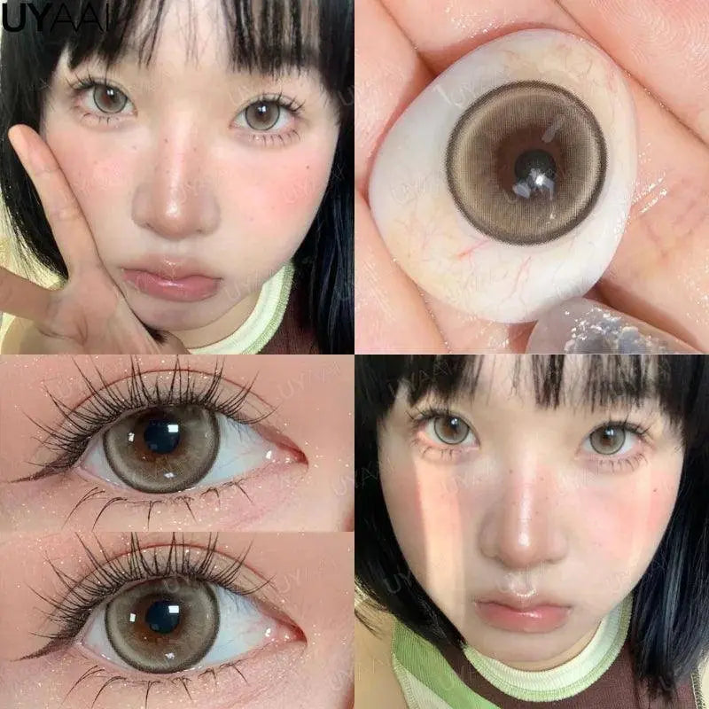 UYAAI Halloween Cosplay Color Contact Lenses Cosplay Lens Anime Red Lenses Girl Tears Graduated Colored Lenses Makeup Eye Len - SS69