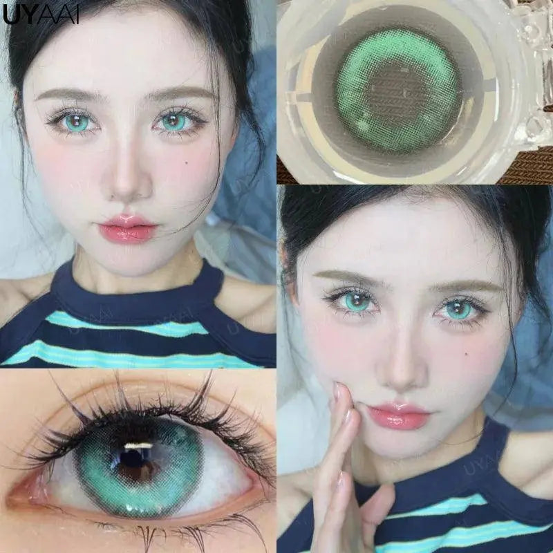 UYAAI Halloween Cosplay Color Contact Lenses Cosplay Lens Anime Red Lenses Girl Tears Graduated Colored Lenses Makeup Eye Len - SS69