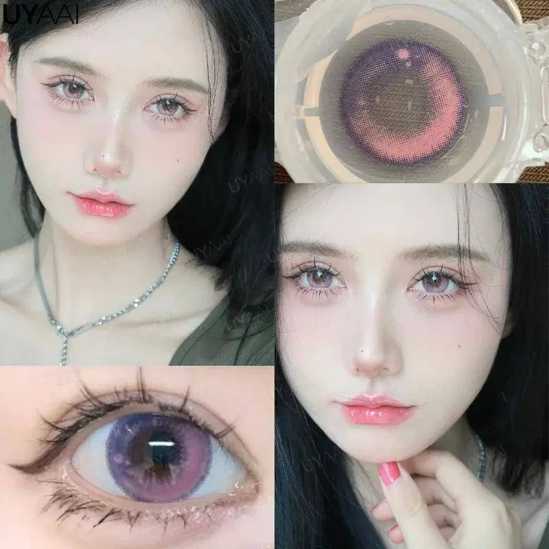 UYAAI Halloween Cosplay Color Contact Lenses Cosplay Lens Anime Red Lenses Girl Tears Graduated Colored Lenses Makeup Eye Len - SS69