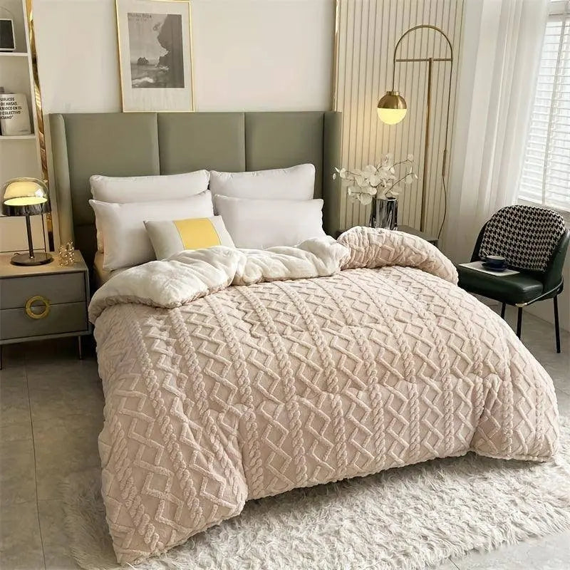 Ultra-Soft Taffeta Throw Blanket - Thick, Warm & Cozy for Winter | Machine Washable, Durable Polyester | Perfect for Bedroom & Guest Room SS69 114.69 Khaki / 240cm*220cm