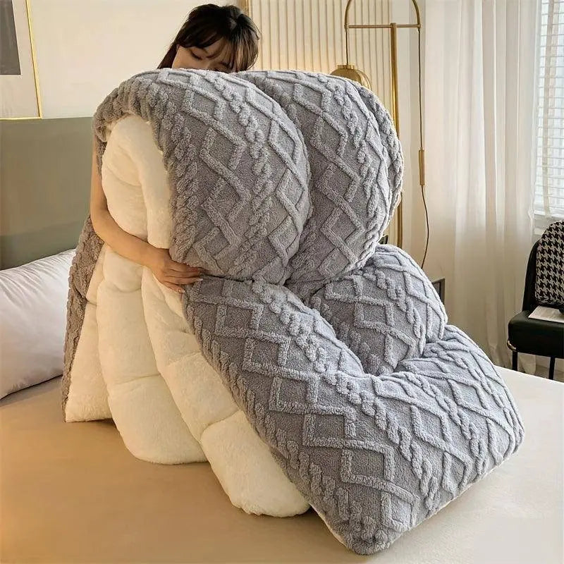 Ultra-Soft Taffeta Throw Blanket - Thick, Warm & Cozy for Winter | Machine Washable, Durable Polyester | Perfect for Bedroom & Guest Room SS69 97.69 grey / 203cm*229cm