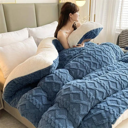 Ultra-Soft Taffeta Throw Blanket - Thick, Warm & Cozy for Winter | Machine Washable, Durable Polyester | Perfect for Bedroom & Guest Room SS69 120.69 Blue / 240cm*220cm
