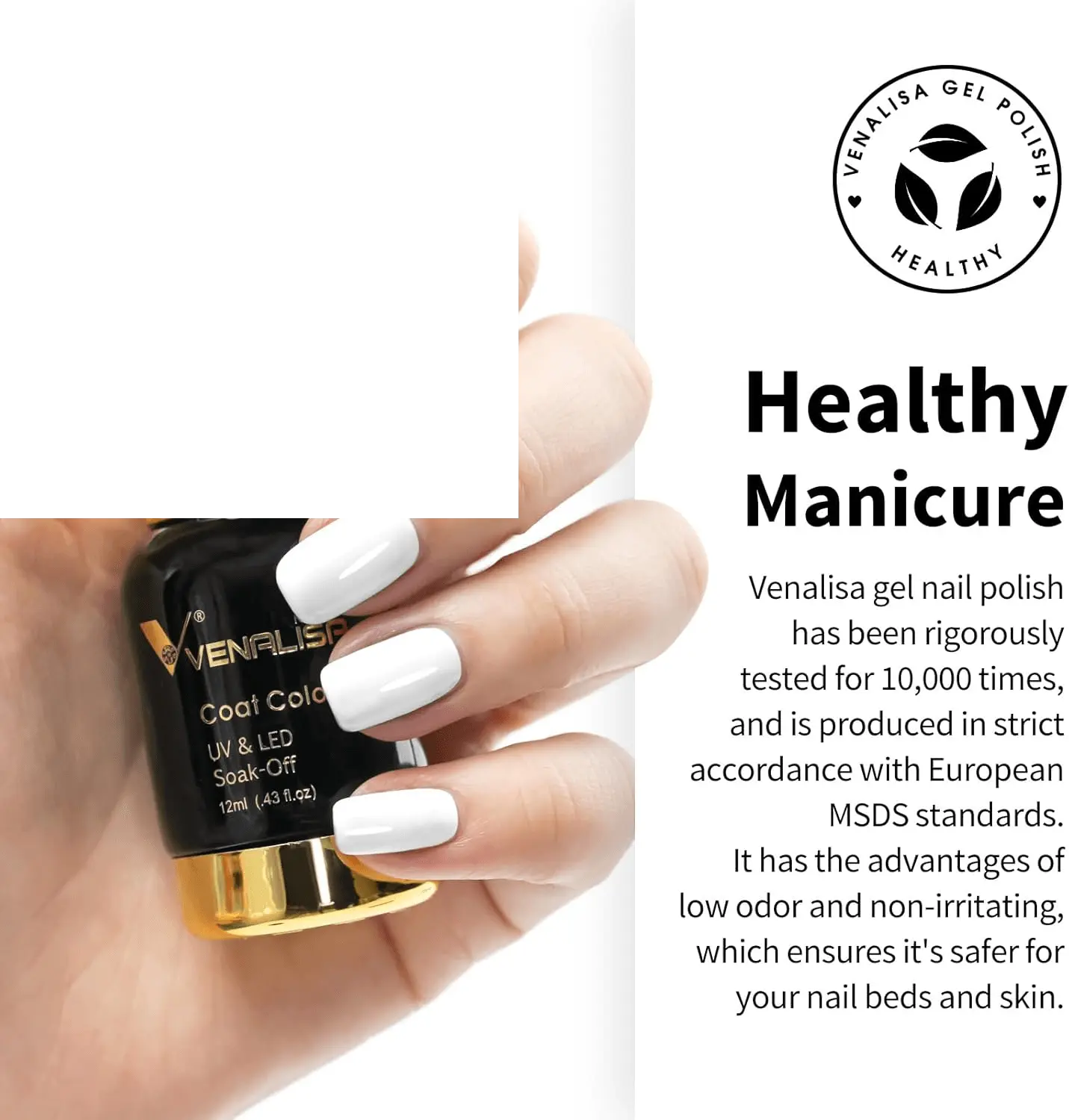 VENALISA Semi-Permanent White Nail Polish: Eco-Friendly, and Easy to Apply - SS69