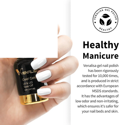 VENALISA Semi-Permanent White Nail Polish: Eco-Friendly, and Easy to Apply - SS69