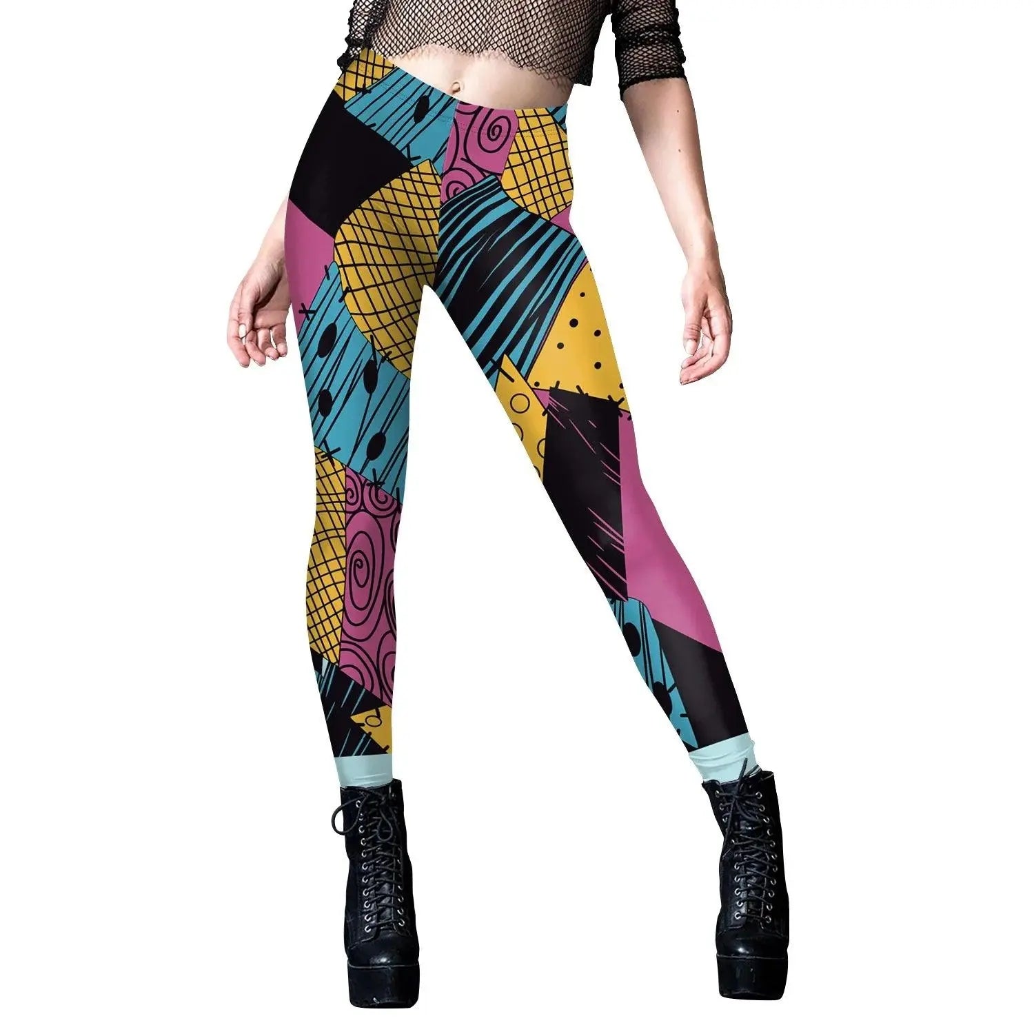 VIP FASHION Sally Halloween Cosplay Dress Women Funny Party Costume Horro Zentai Catsuit Sleeveless Dresses Girls Sexy Leggings - SS69