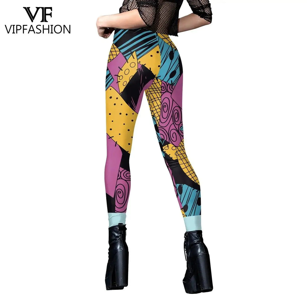VIP FASHION Sally Halloween Cosplay Dress Women Funny Party Costume Horro Zentai Catsuit Sleeveless Dresses Girls Sexy Leggings - SS69