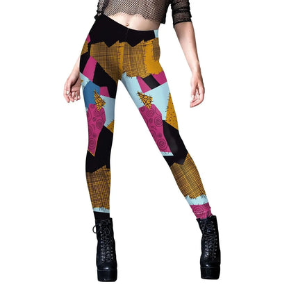 VIP FASHION Sally Halloween Cosplay Dress Women Funny Party Costume Horro Zentai Catsuit Sleeveless Dresses Girls Sexy Leggings - SS69