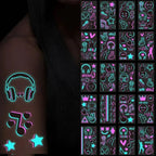 Valentine's Day Fluorescent Skin Face Tattoos Temporary Tattoos Waterproof arm and shoulder tattoos Music Concert Bar tattoo SS69