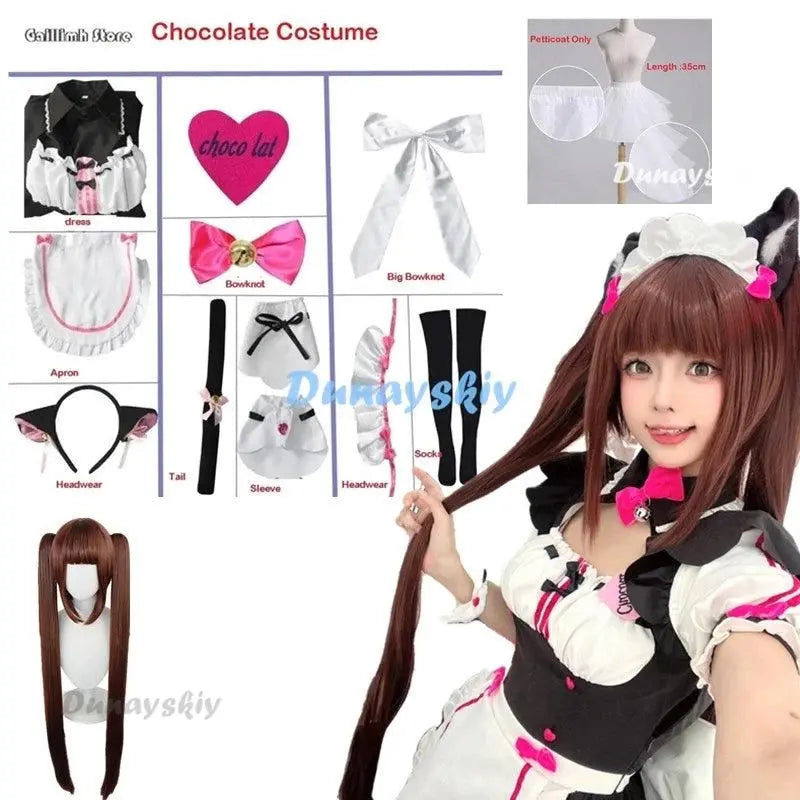 Vanilla Cosplay Costume In Stock Maid Dress Maid Outfit NEKOPARA Chocola Vanilla OVA Maid Game Uniform Cat Neko Girl Women - SS69